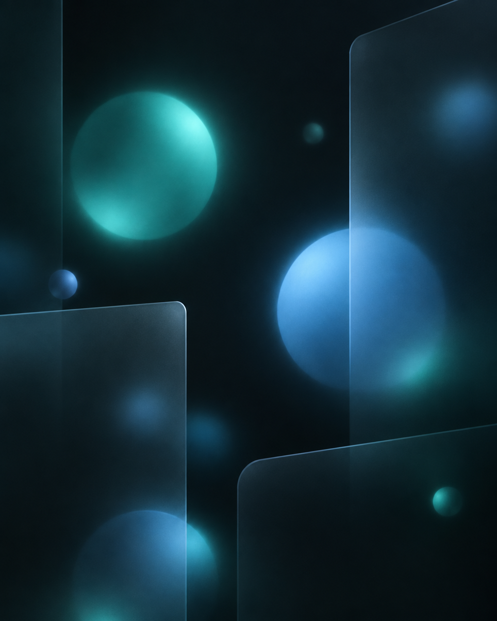Ambient teal glow over dark charcoal